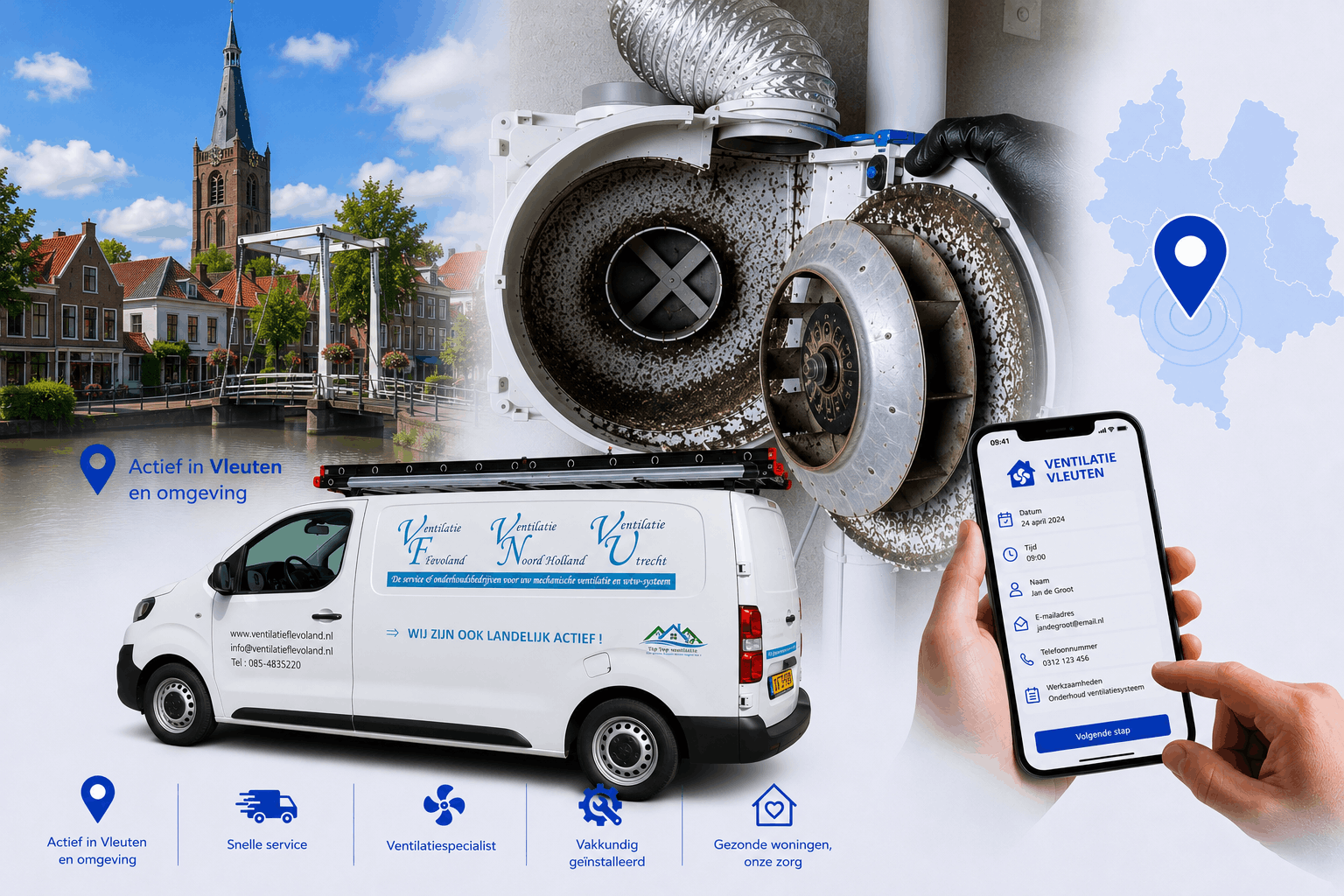 Ventilatie Utrecht actief in Vleuten voor professioneel ventilatie onderhoud