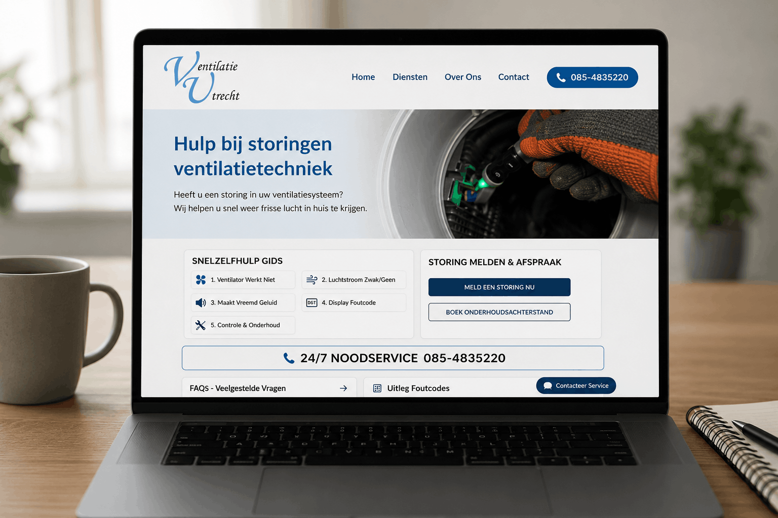 Ventilatiestoring melden alleen voor contractklanten van Ventilatie Utrecht