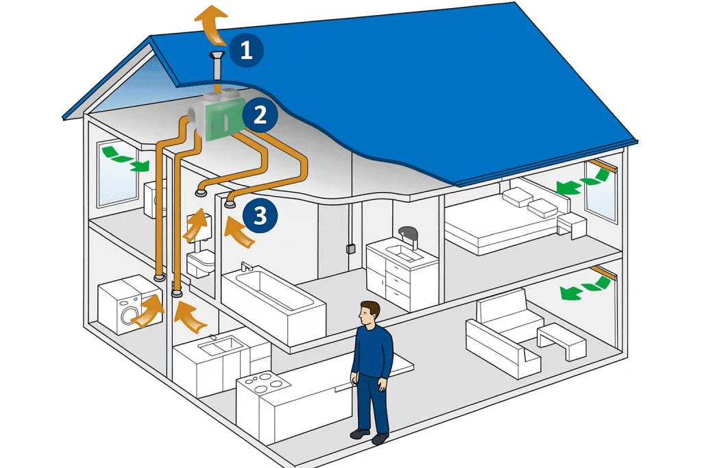 Mechanische ventilatie 3D weergave