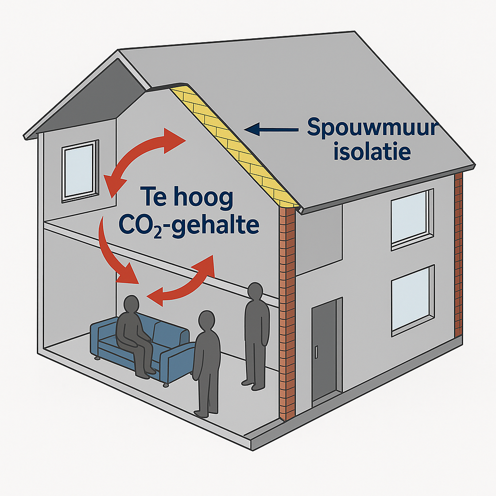 CO2 na spouwmuurisolatie