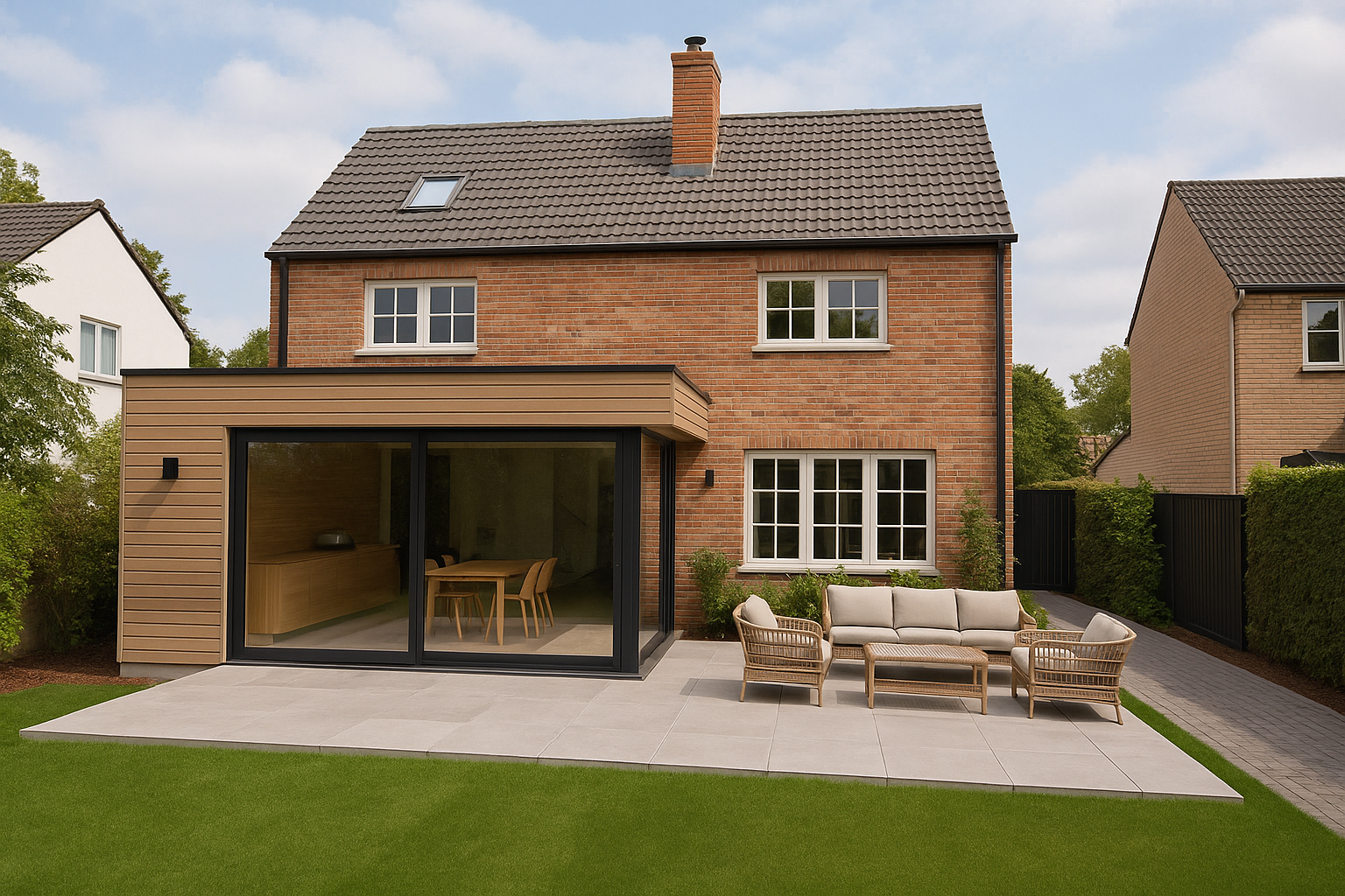 Woninguitbouw zijkant